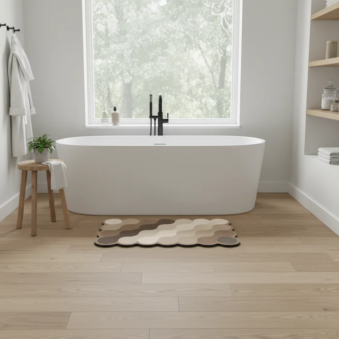 Luxus Diatomit Badezimmermatte Beige | Rutschfeste Duschmatte