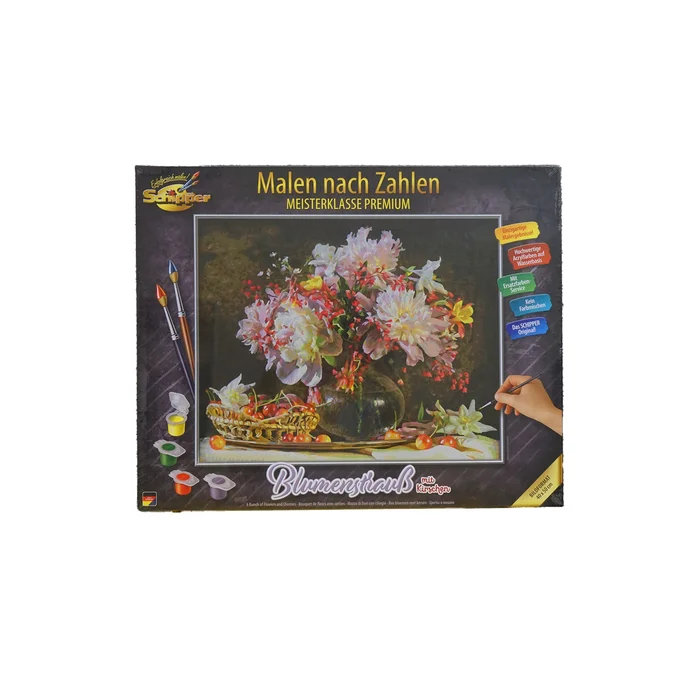 Malen nach Zahlen – Blumenstrauß mit Kirschen