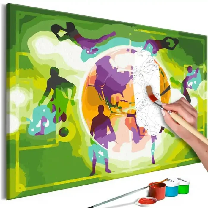 Malen nach Zahlen Leinwandbild – Meisterschaft – 50×40 cm – mit Keilrahmen – bespannt