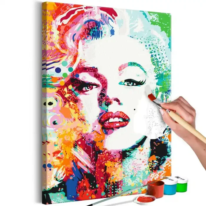 Malen nach Zahlen Leinwandbild – Schöne Marilyn – 40×50 cm – mit Keilrahmen – bespannt
