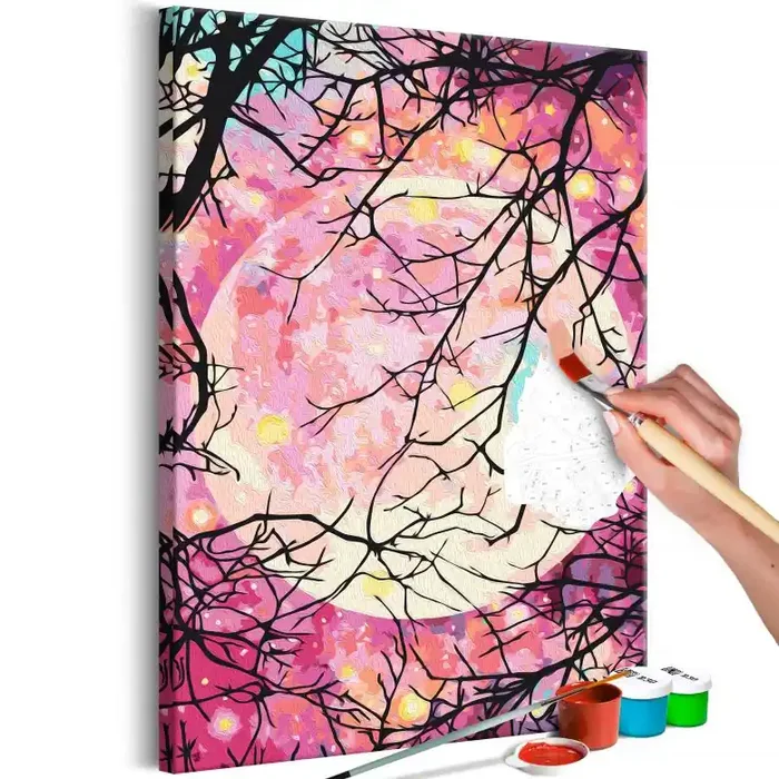 Malen nach Zahlen Leinwandbild – Sternenreiche Nacht – 40×50 cm – mit Keilrahmen – bespannt