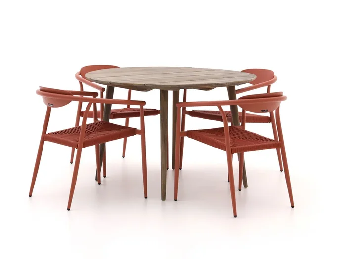 Manifesto Cavone/ROUGH-K ø 115 cm Gartenmöbel-Set 5-teilig stapelbar