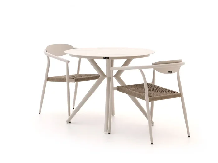 Manifesto Cavone/Sora ø 90 cm Gartenmöbel- Set 3-teilig Stapelbar