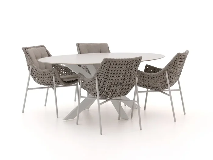 Manifesto Novara/Furato ellips 200 cm Gartenmöbel-Set 5-teilig