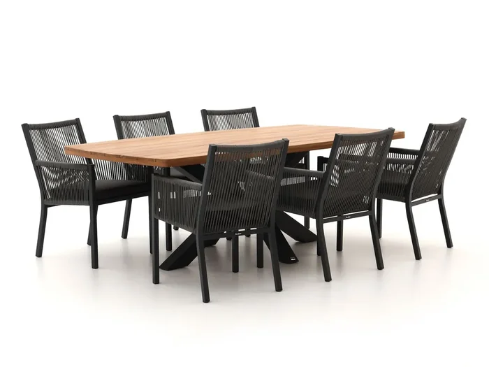 Manifesto Rivola/Induno Dänisch oval 220 cm Gartenmöbel-Set 7-teilig