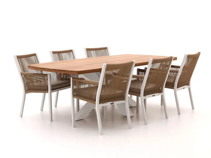 Manifesto Rivola/Induno Dänisch oval 220 cm Gartenmöbel-Set 7-teilig