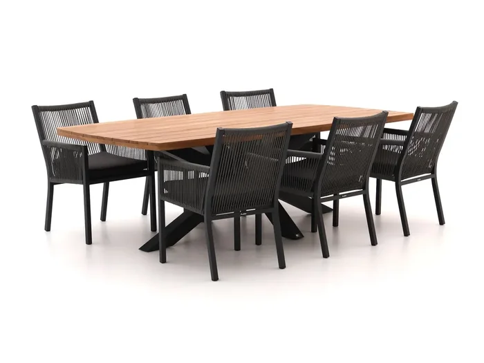 Manifesto Rivola/Induno Dänisch oval 240 cm Gartenmöbel-Set 7-teilig