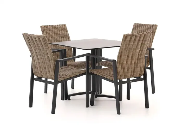 Manifesto Villongo/Canzo 80 cm Gartenmöbel-Set 5-teilig Stapelbar inklapbaar