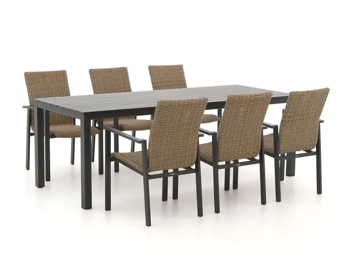 Manifesto Villongo/Menzano 220 cm Gartenmöbel-Set 7-teilig stapelbar