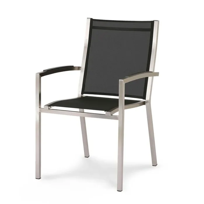 Marbella – Stapelstuhl in Stahl – Schwarz