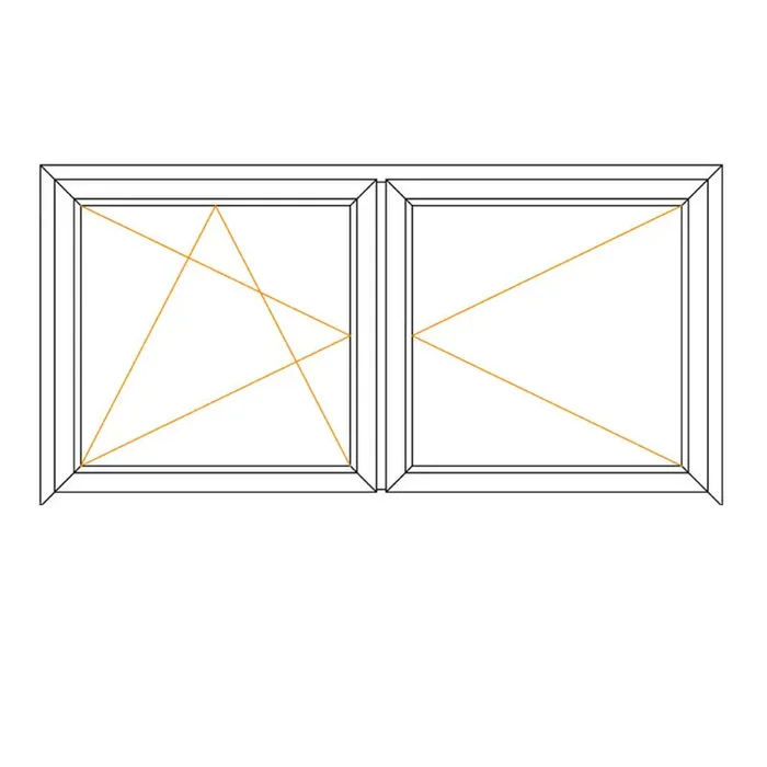 Mehrzweckfenster zweiflügelig mit Stulp Dreh/Kipp + Dreh – JM Meeth 60