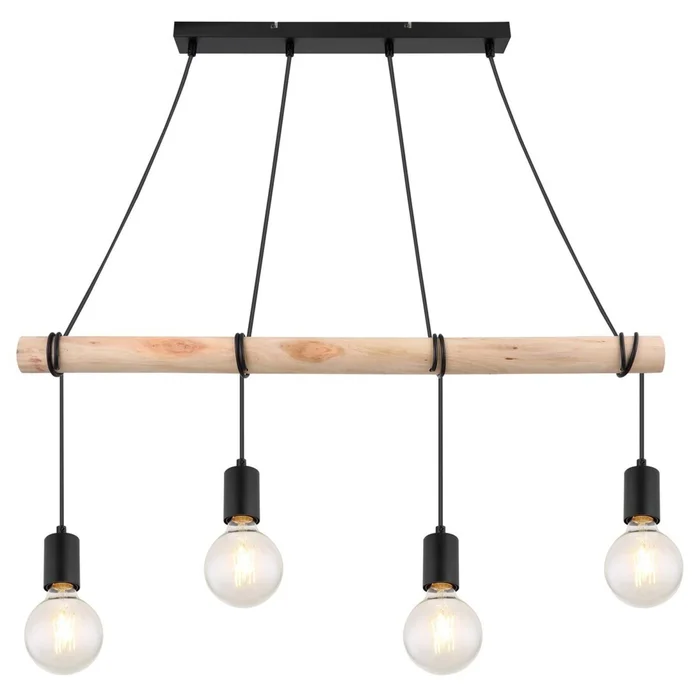 Metall-Holz-Lampe Rabalux Pablo E27 4xMAX 40W [Größe 8x88x15,5 cm]