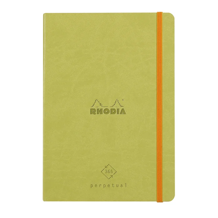 Mikroperforiertes ivory Papierheft mit Gummiband Rhodia Perpetual [Größe 14,8×21 cm]