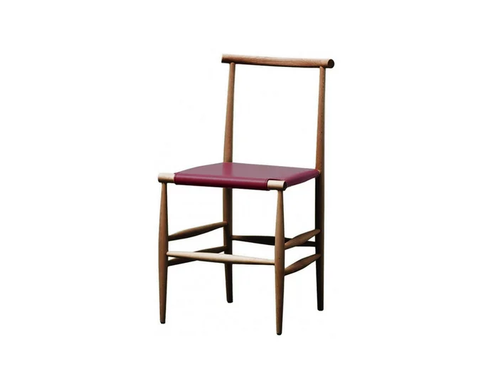 Miniforms Pelleossa Stuhl – Nussbaum Canaletto / Vinaccia-Leder Entworfen von Francesco Faccin