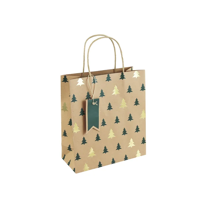 Mittlere Papier Tasche mit Tannenbäumen Clairefontaine [Größe 21,5×10,2×25,3 cm]