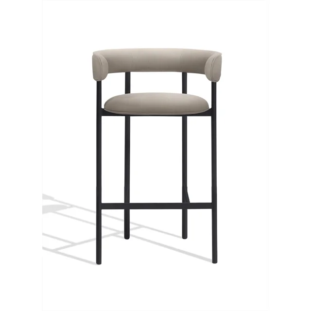 Møbel Copenhagen Font Barhocker mit Armlehne 75 cm Trio 0205/Schwarzes Gestell