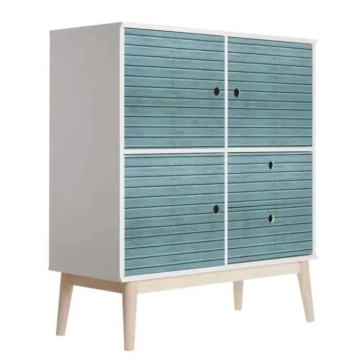 Möbelfolie Gebeiztes Holz Blau