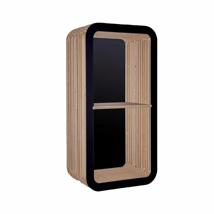 Modularer Kartonbuchregal MORETTO 90 Geschlossener Rücken von Giorgio Caporaso für Lessmore – Schwarz