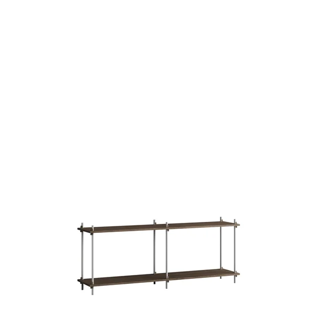 Moebe Regal S.65.2.B Räuchereiche/Edelstahl