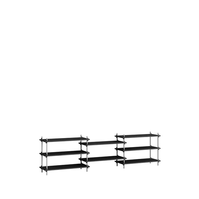 Moebe Regal S.65.3.A Schwarz/Edelstahl
