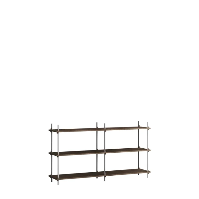 Moebe Regal S.85.2.B Räuchereiche/Edelstahl