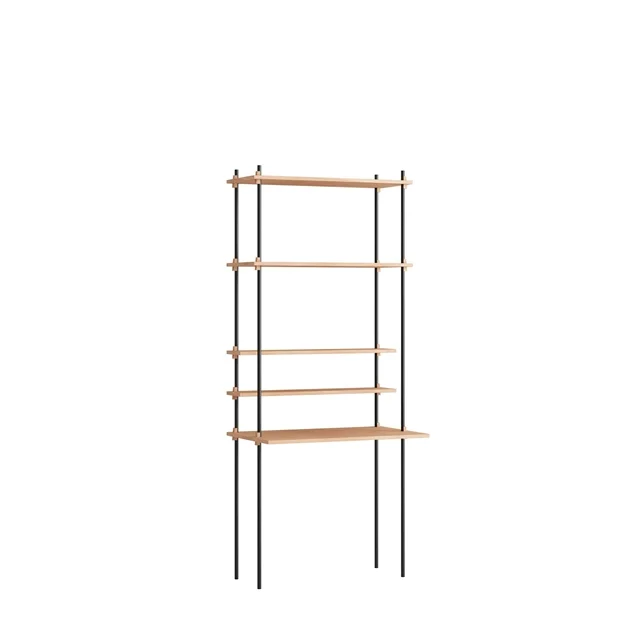 MOEBE S.200.1.D Regalsystem Eiche/Schwarz