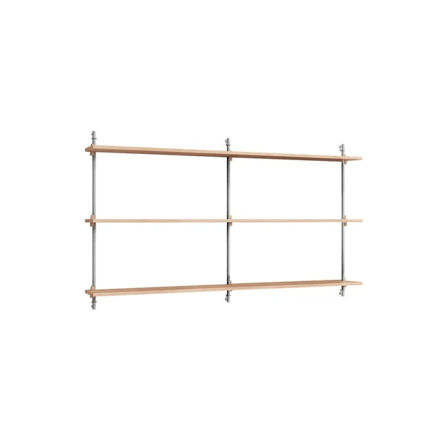 Moebe Wandregal WS.85.2.B Eiche/Edelstahl