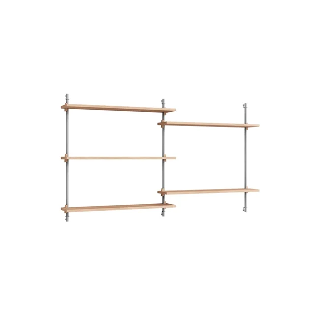 Moebe Wandregal WS.85.2 Eiche/Edelstahl