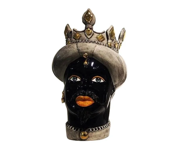 Mohd Selection Moorkopf große Vase – Antikweiß / Gold