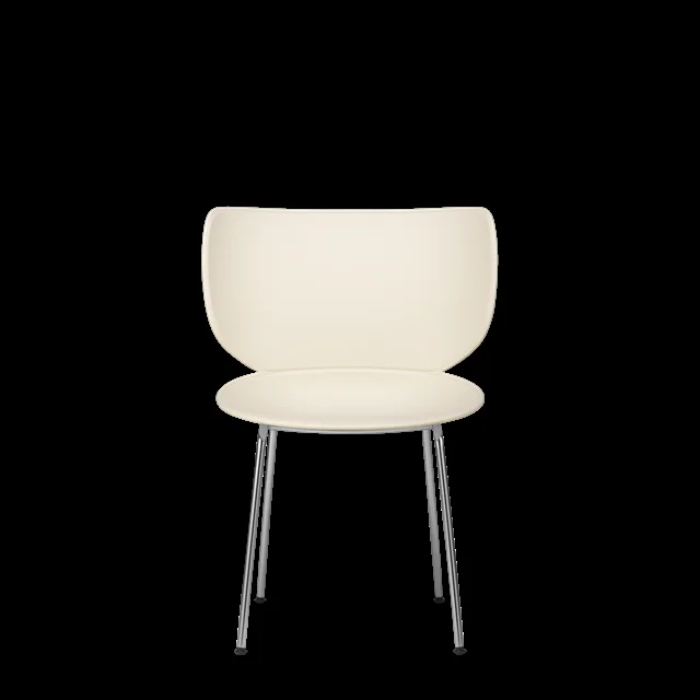 Moooi Hana Esszimmerstuhl Ungepolstert 2er-Set Austernweiß/Chrom