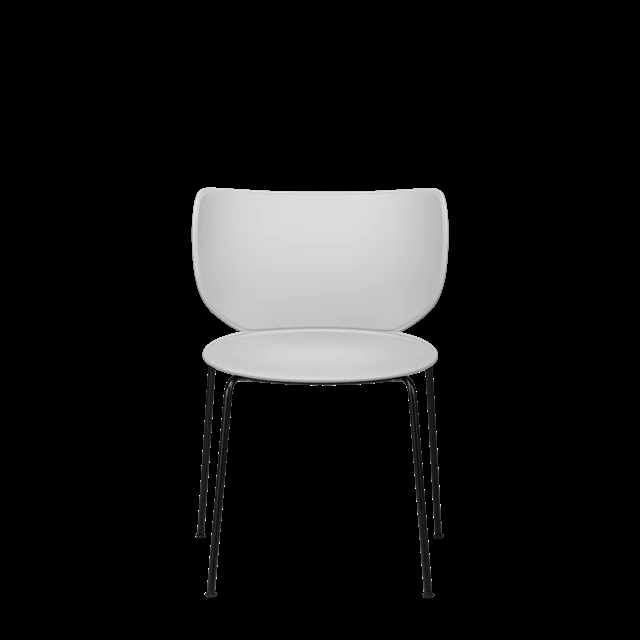 Moooi Hana Esszimmerstuhl Ungepolstert 2er-Set Beton/Schwarz Stapelbar