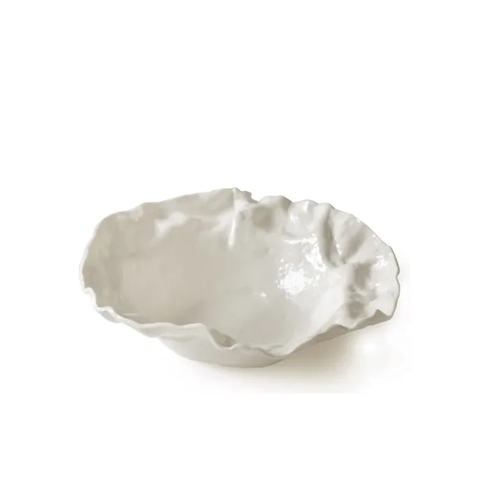 Murano-Glasbecher WRINKLED von D.i. Più Andretto Design – Elfenbein / Einzel