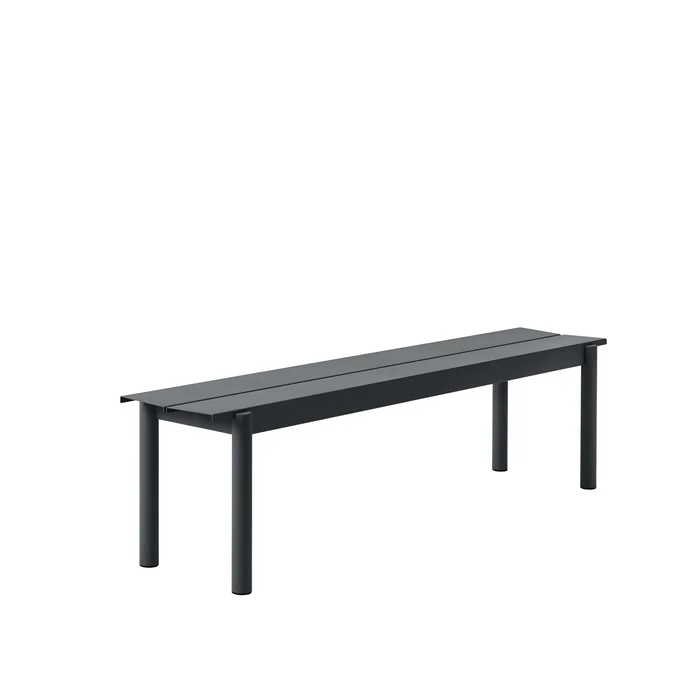 Muuto Linear Steel Bank 170 X 34 cm Schwarz