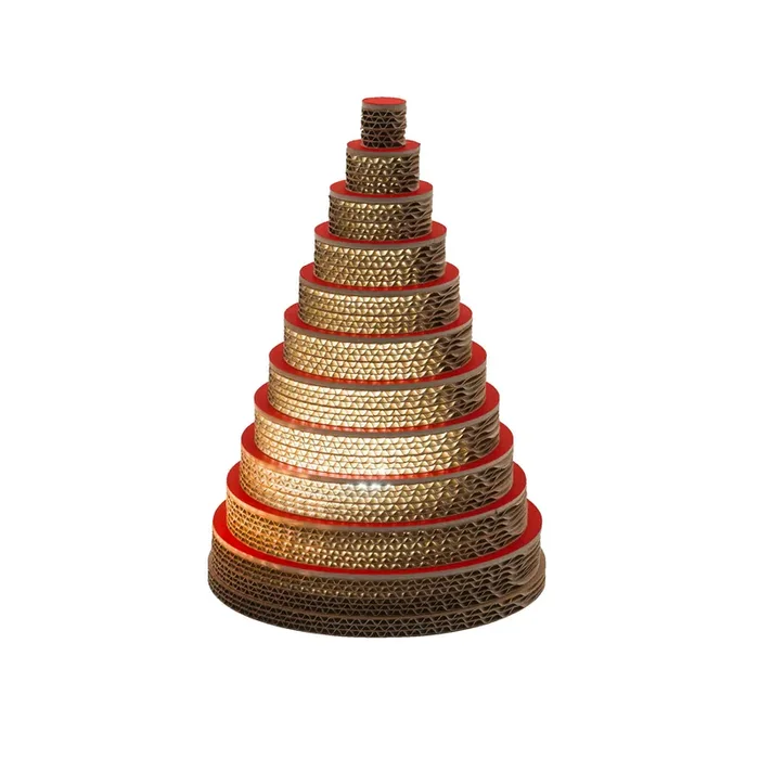 Nachhaltiger 3D-Karton-Weihnachtsbaum 58 – Elegantes Rot