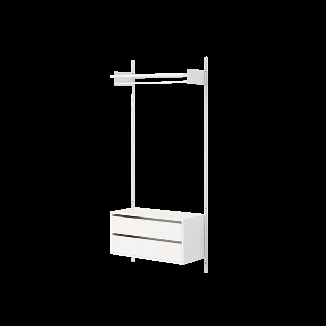 New Works Garderobenregal 1 Bücherregal mit Schubladen Weiß