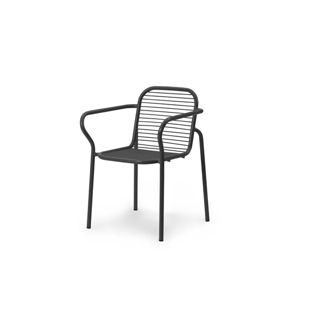 Normann Copenhagen Vig Outdoor Stuhl mit Armlehnen Schwarz