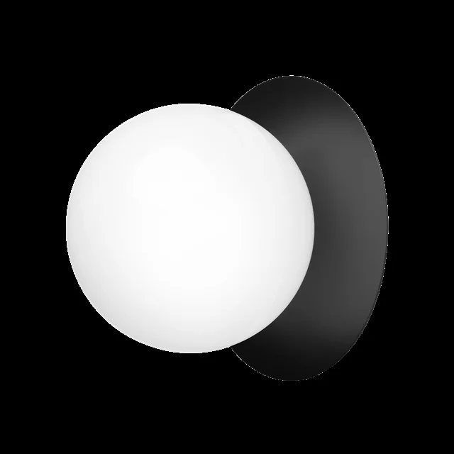 Nuura Liila 1 Wand-/ Deckenleuchte Groß Schwarz/Opal