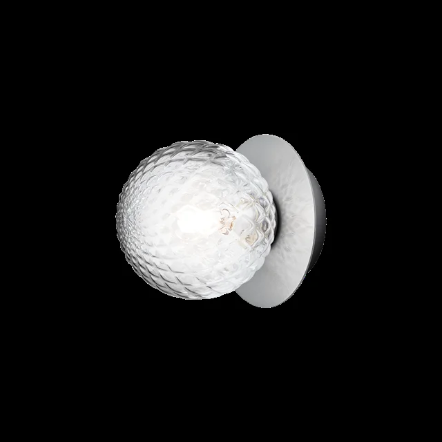 Nuura Liila 1 Wand-/ Deckenleuchte Klein Silber/Optik Klar