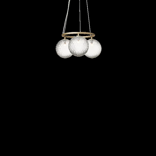 Nuura Miira 3 Pendelleuchte, Messing/Optik, Klar