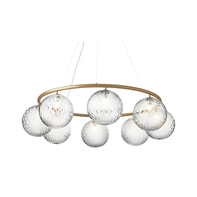 Nuura Miira 8 Runder Kronleuchter Messing/Optik