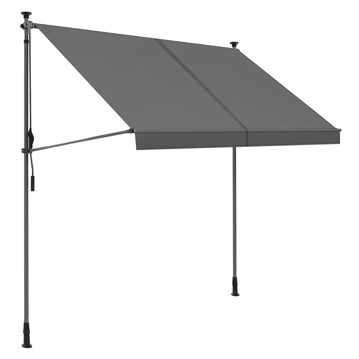 osoltus Balkon Klemmmarkise 250 x 130cm Balkonmarkise Sonnenschutz hellgrau