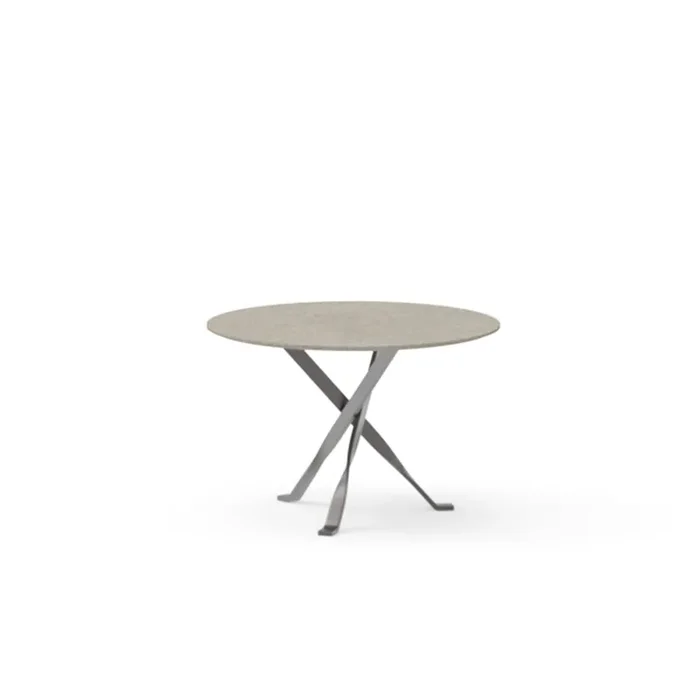 Outdoor-Couchtisch aus Stahl GEORGE von Ludovica + Roberto Palomba für Talenti – ø 60 x H 40 / Braun