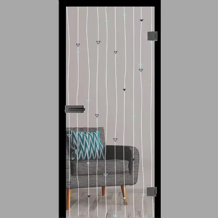 Pfeile Mattprint – Ganzglastüren / Glastüren mit Zarge Komplettset – Erkelenz