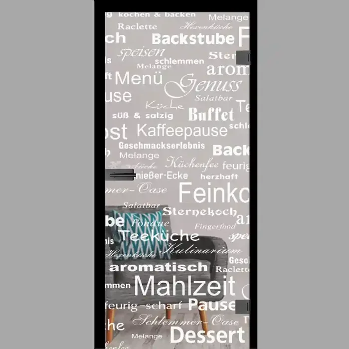 Picante Motiv matt Glastür – Ganzglastür / Komplettset mit Zarge von Erkelenz