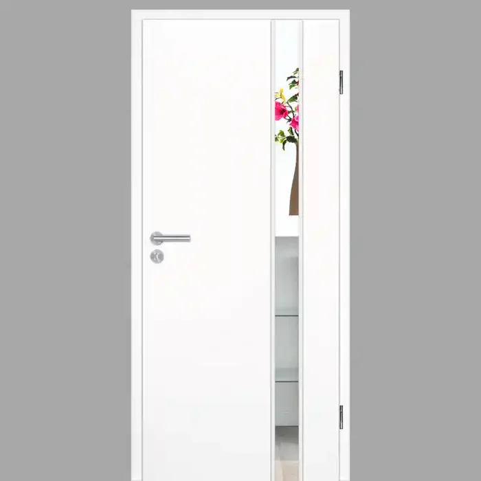 Polarweiss 03 – Light 1-B – Holzglastür mit Zarge RAL 9003