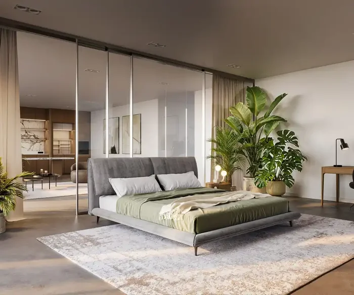 Polsterbettgestell Cusino 180×200 cm Mikrofaser Grau