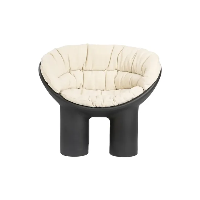 Polsterkissen ROLY POLY von Faye Toogood für Driade – Kissensessel / Leinen-Lissabon – Innenbereich / Grau