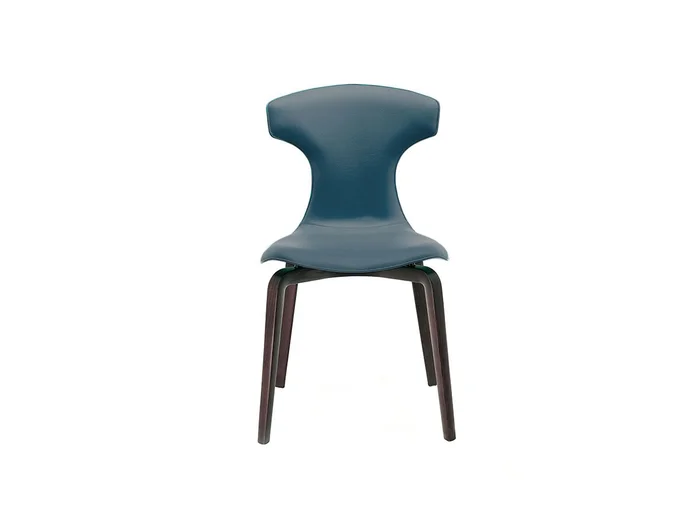 Poltrona Frau Montera Stuhl – Pelle Frau® SC 254 Stahlblau Entworfen von Roberto Lazzeroni