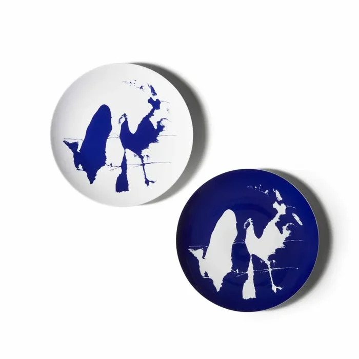 Porzellan-Platzhalterteller NEIGE, entworfen von Richard Ginori für Cassina – Zwei