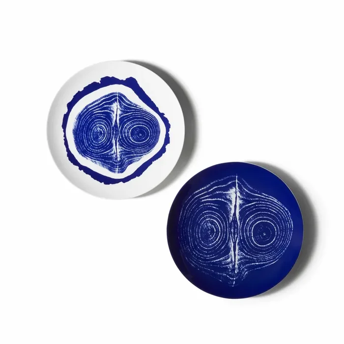 Porzellan-Platzhalterteller TRONC, entworfen von Richard Ginori für Cassina – Zwei